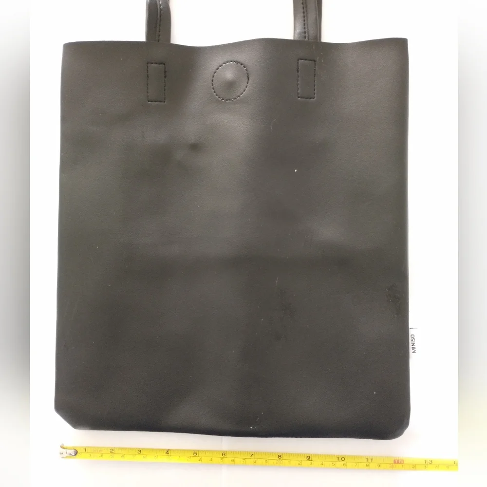 MINISOL Faux-Leather Black Tote Bag - Picture 4 of 6